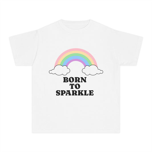 Youth Rainbow Tee - 'Born to Sparkle' | Kids Shirt