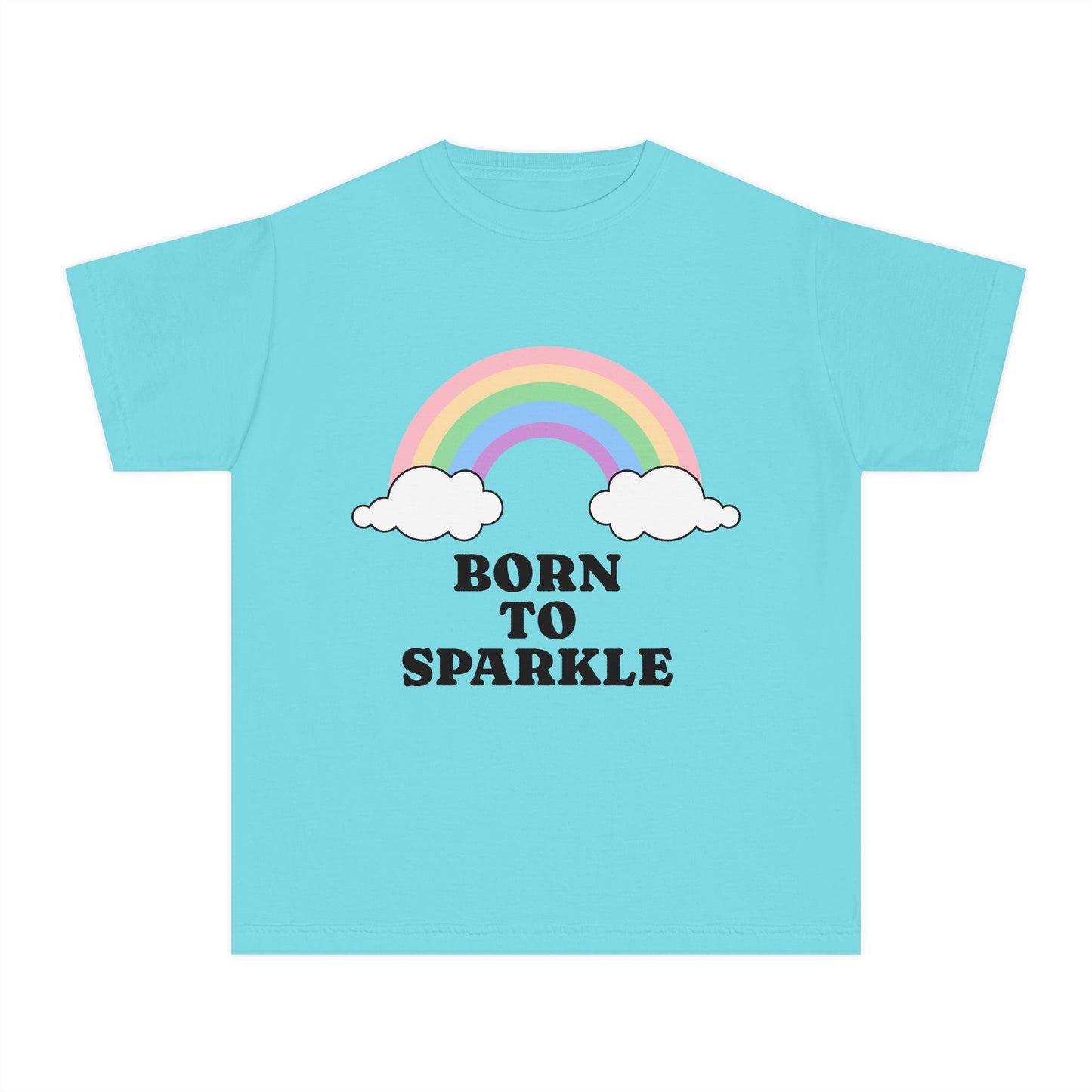 Youth Rainbow Tee - 'Born to Sparkle' | Kids Shirt