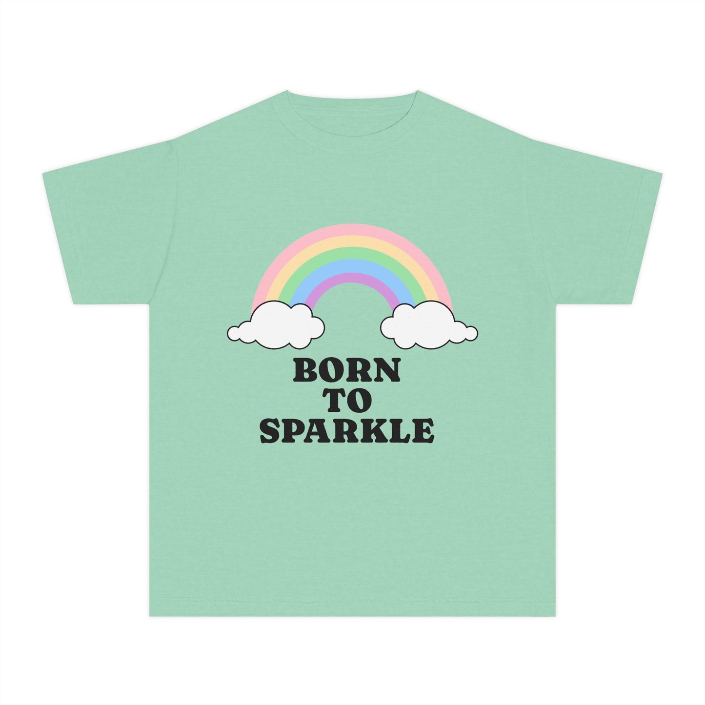 Youth Rainbow Tee - 'Born to Sparkle' | Kids Shirt